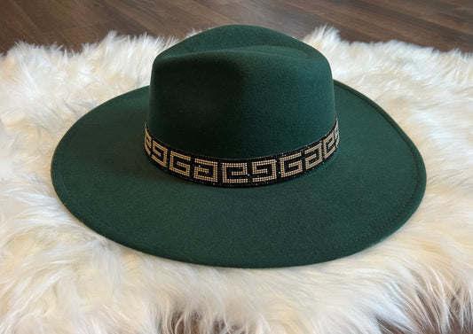 Green Embellished Rancher Hat