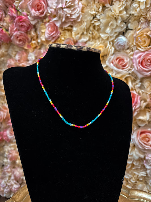 Western Colored Beaded Choker Necklace
