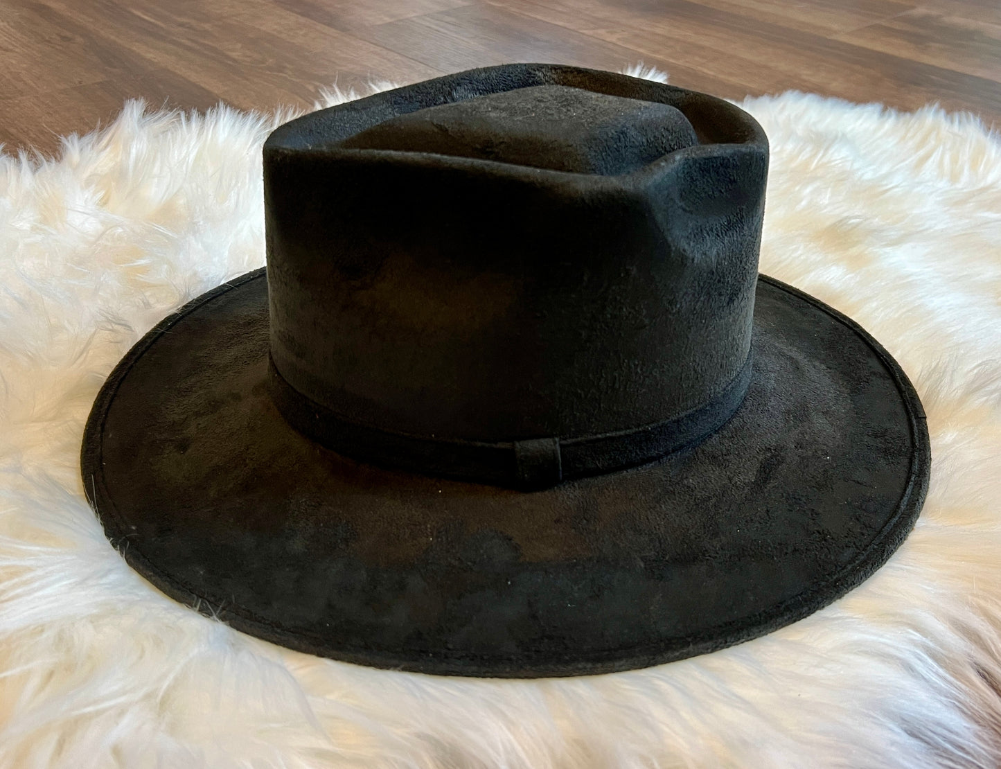 Dark Brown Spade Top Burnt Embellished Rancher Hat