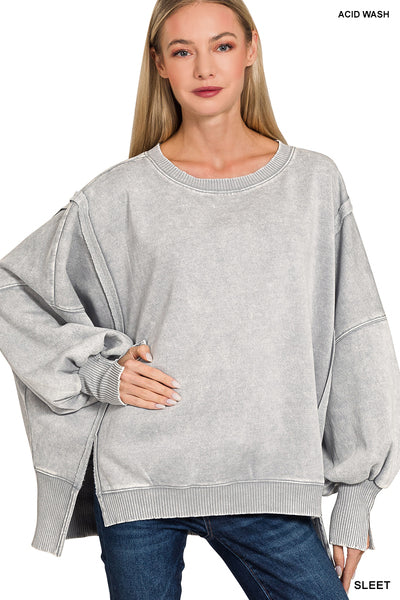 Acid Washed Oversized Sweatshirt