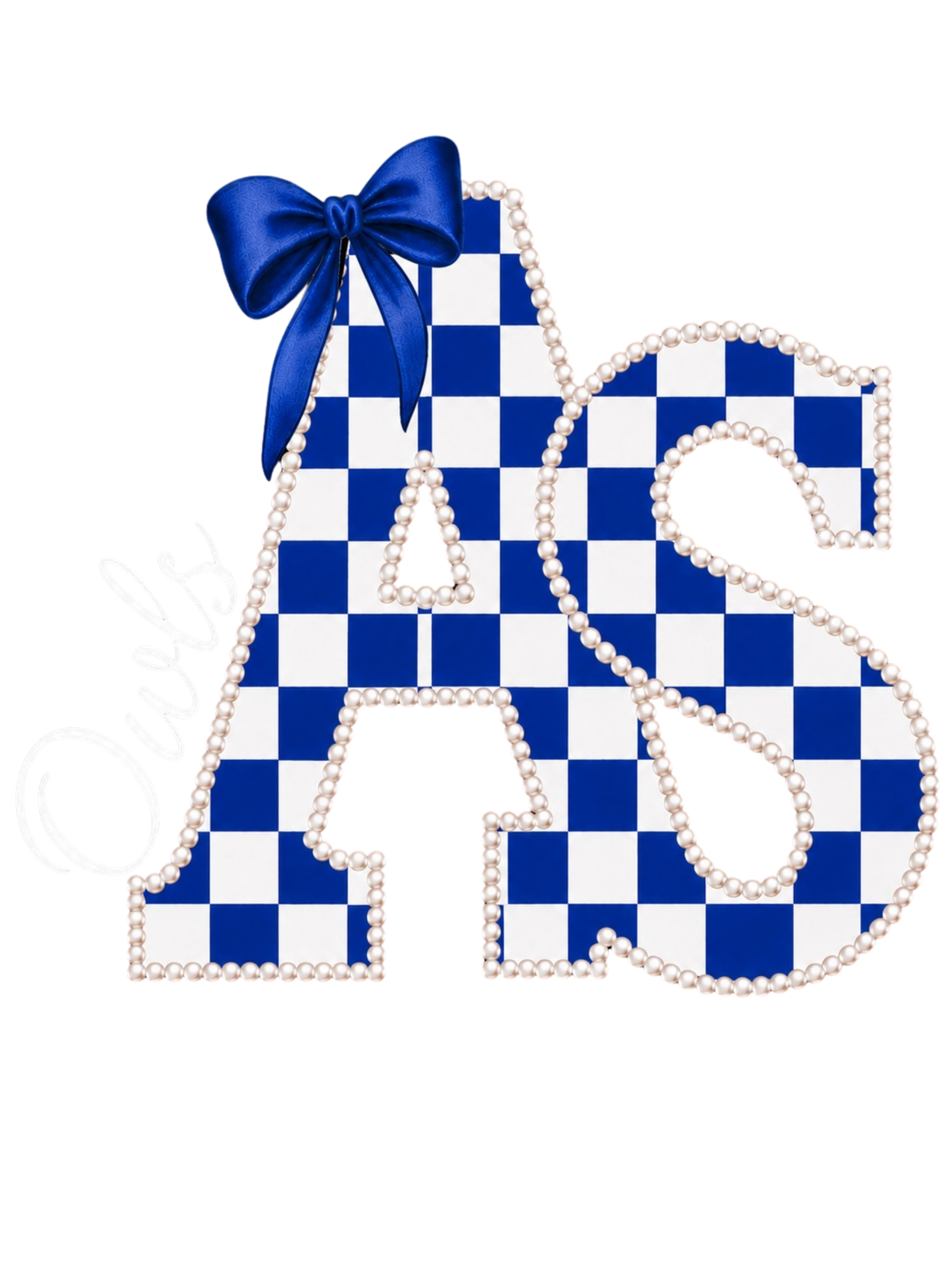 Pearl Lined Checkered School Varsity Letter Tee