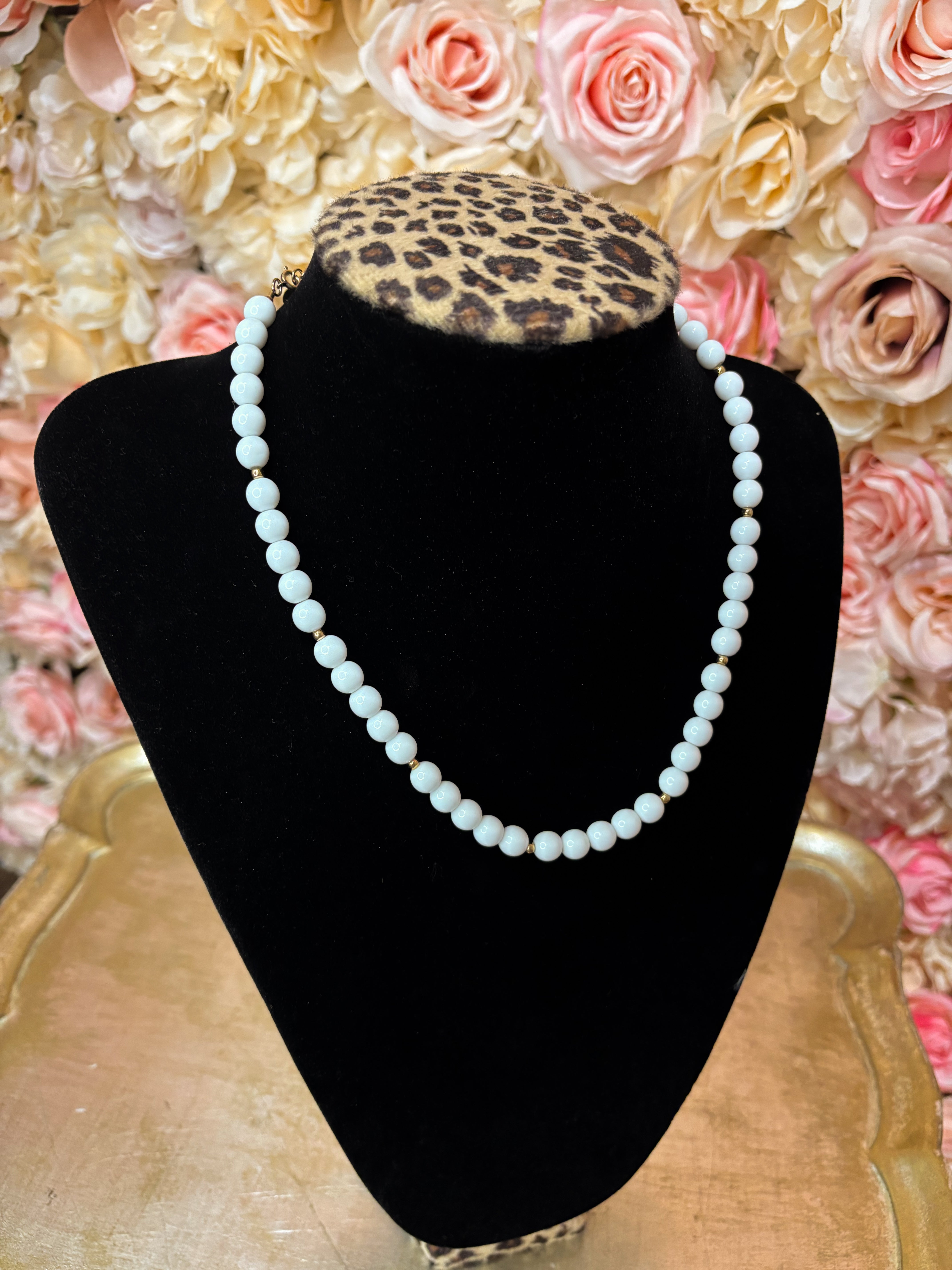 Opal and Gold Bead Necklace