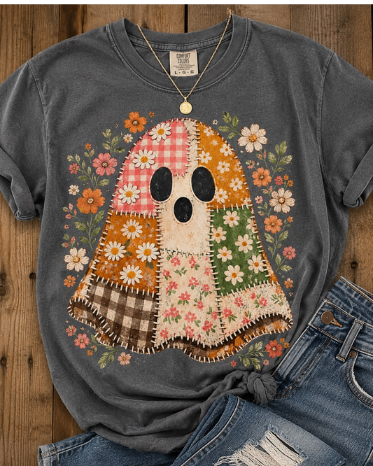 Patchwork Flower Ghost Tee