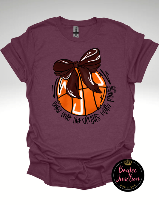 Enter Into His Courts Basketball Tee