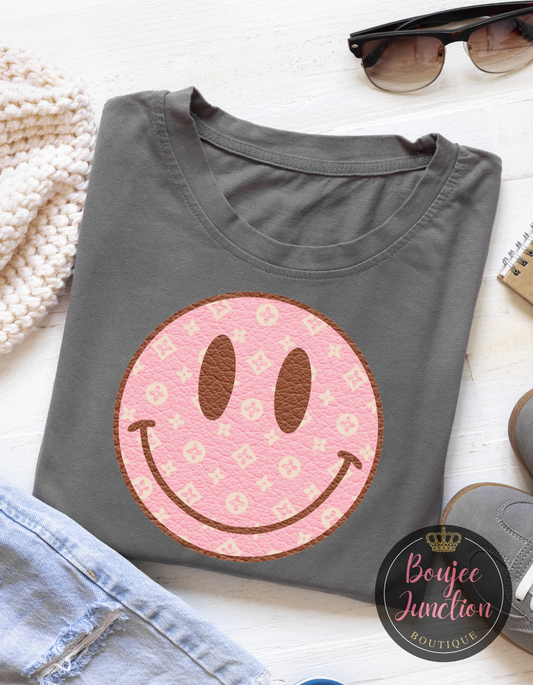Designer Pink Smiley Transfer