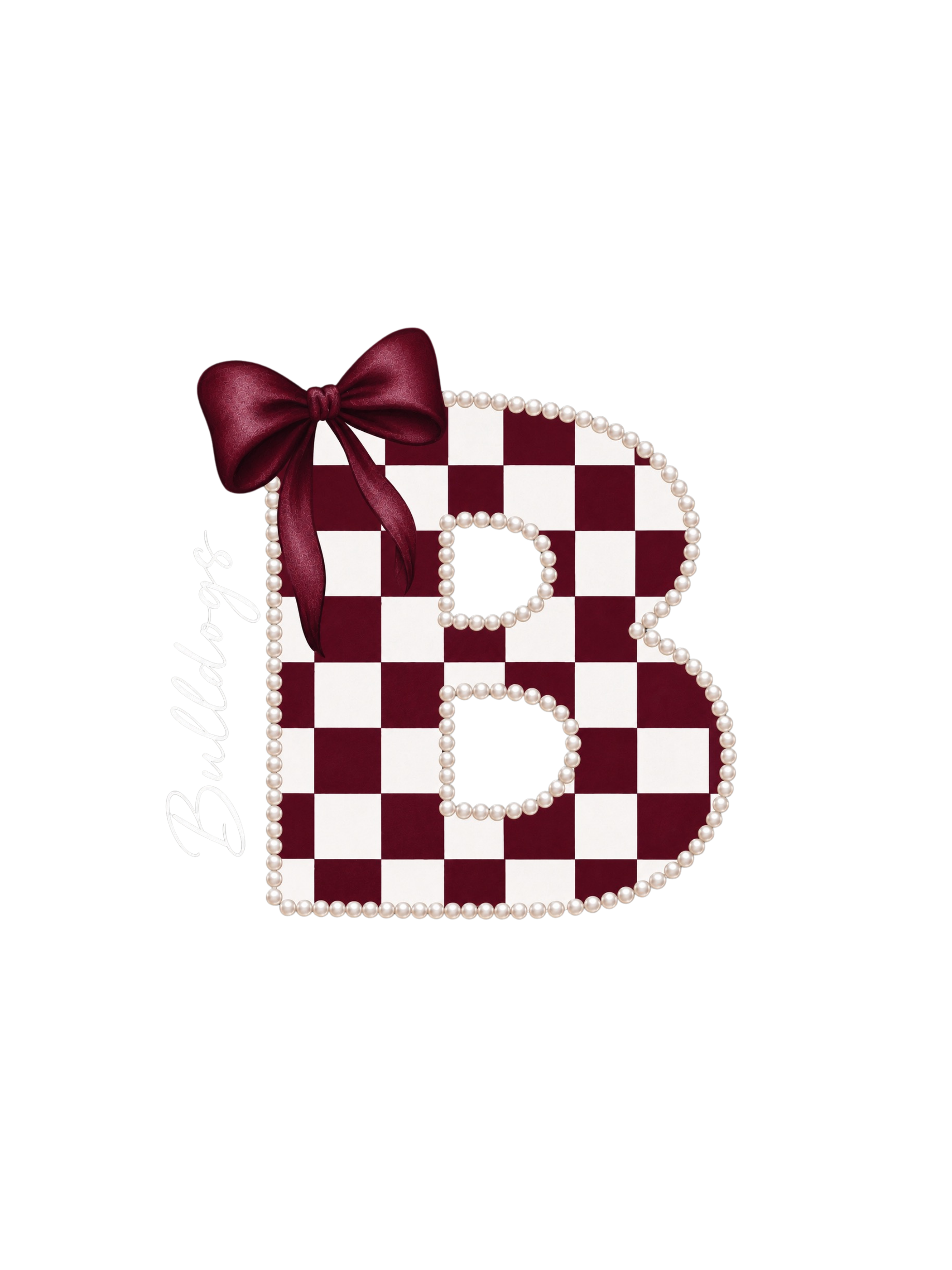 Pearl Lined Checkered School Varsity Letter Tee