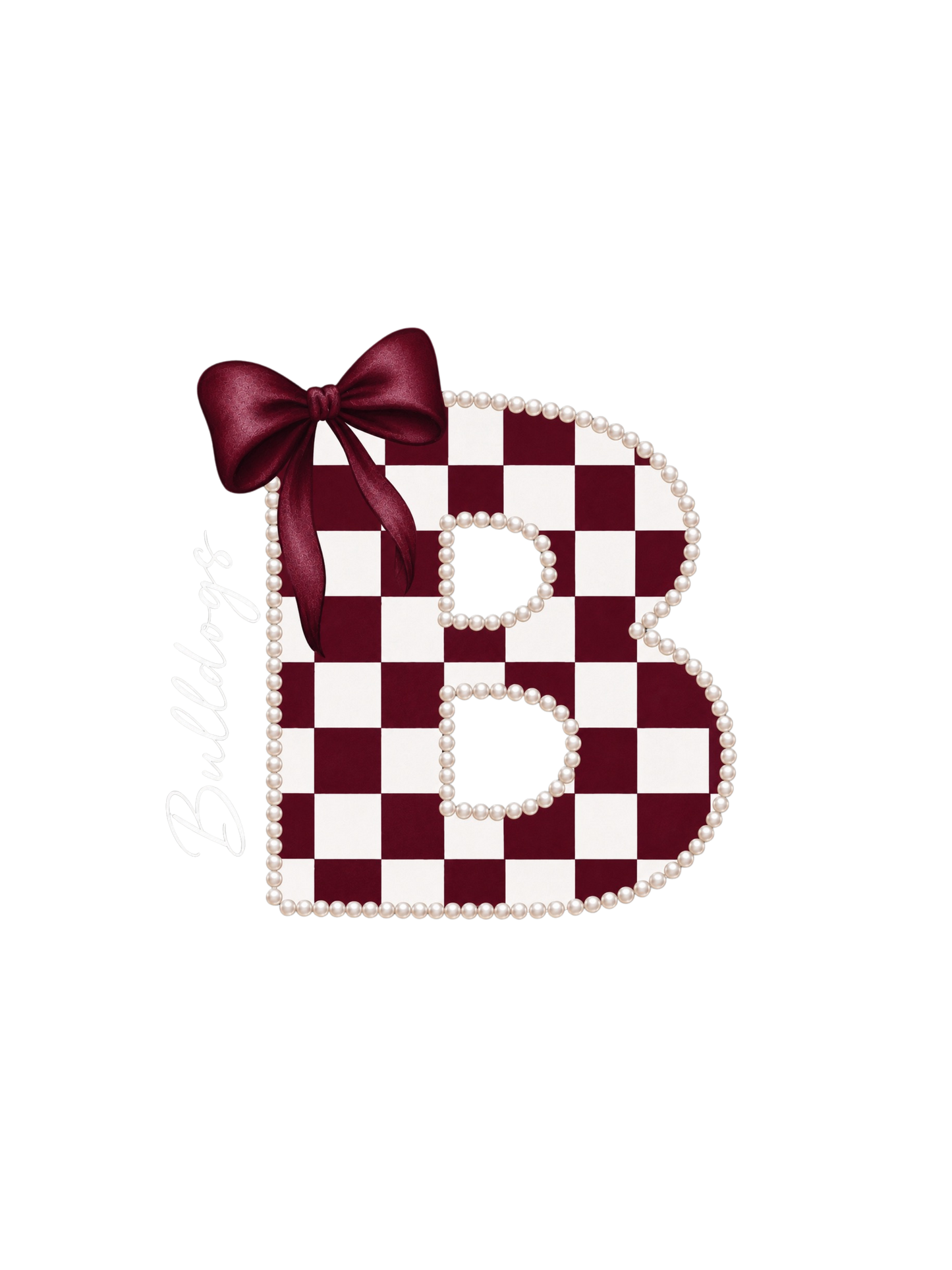 Pearl Lined Checkered School Varsity Letter Tee