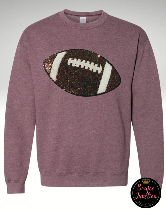 Football Sequin Chenille Patch Sweatshirt