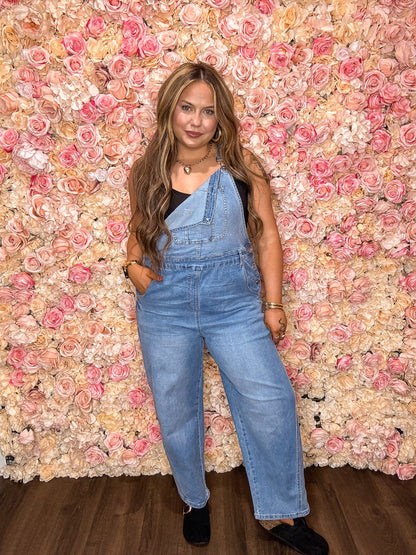 Dusk Blue Denim Barrel Overalls