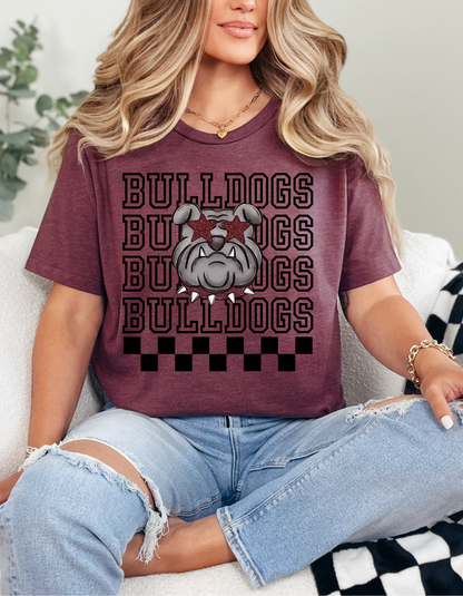 Bulldogs Retro Checkered Tee