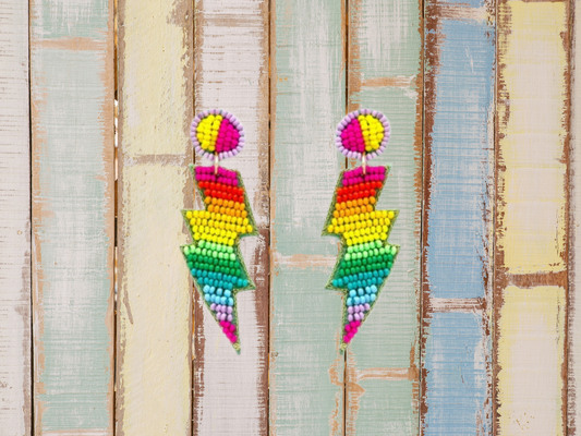 Multi-Colored Thunder Bolt Earrings