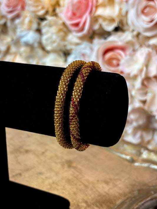 Handwoven Beaded Stack Bracelets