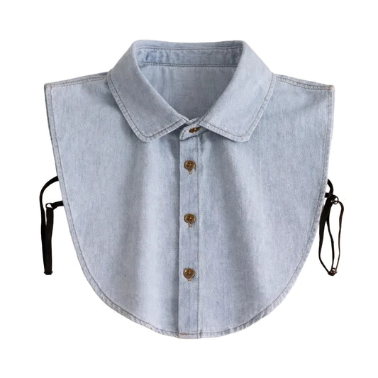 Denim Faux Collar