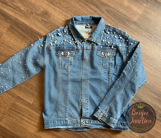 Dark Wash Embellished Denim Jacket