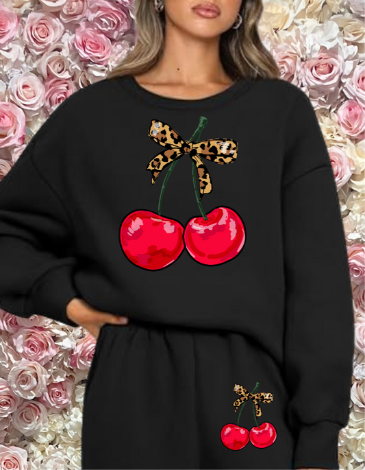 Leopard Cherry Sweatshirt