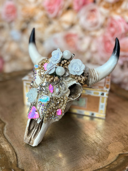 Blush & Gold Glam Wall Skull