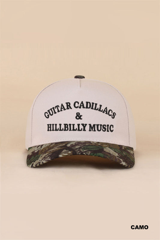 Guitar Cadillacs & Hillbilly Music Canvas Trucker Hat