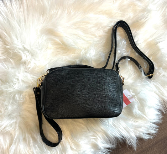 Classic Black Leather Crossbody