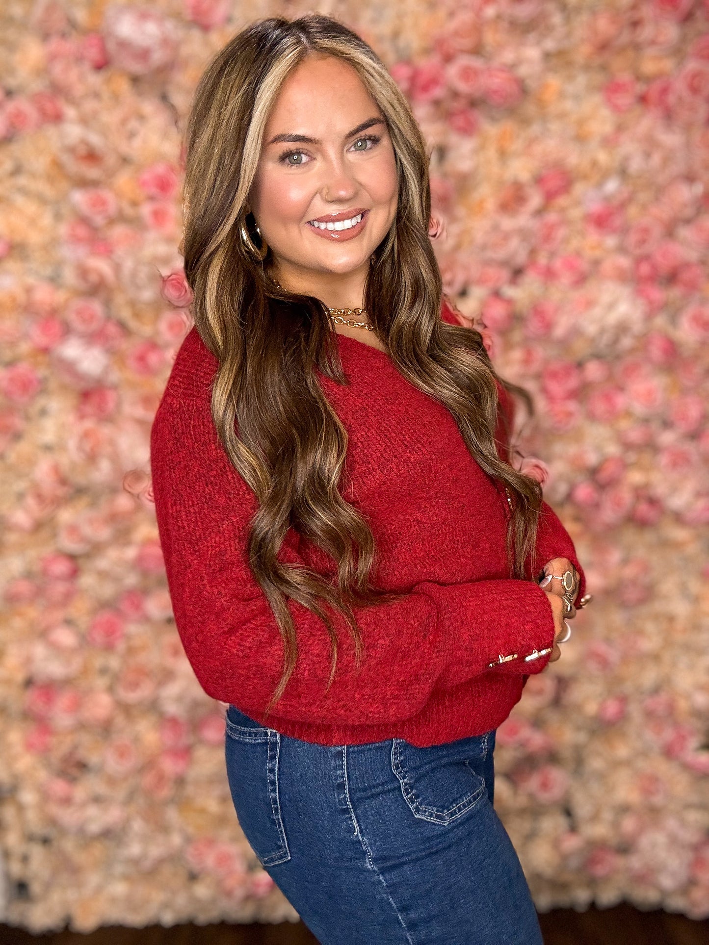 Fiery Red Heart Cardigan