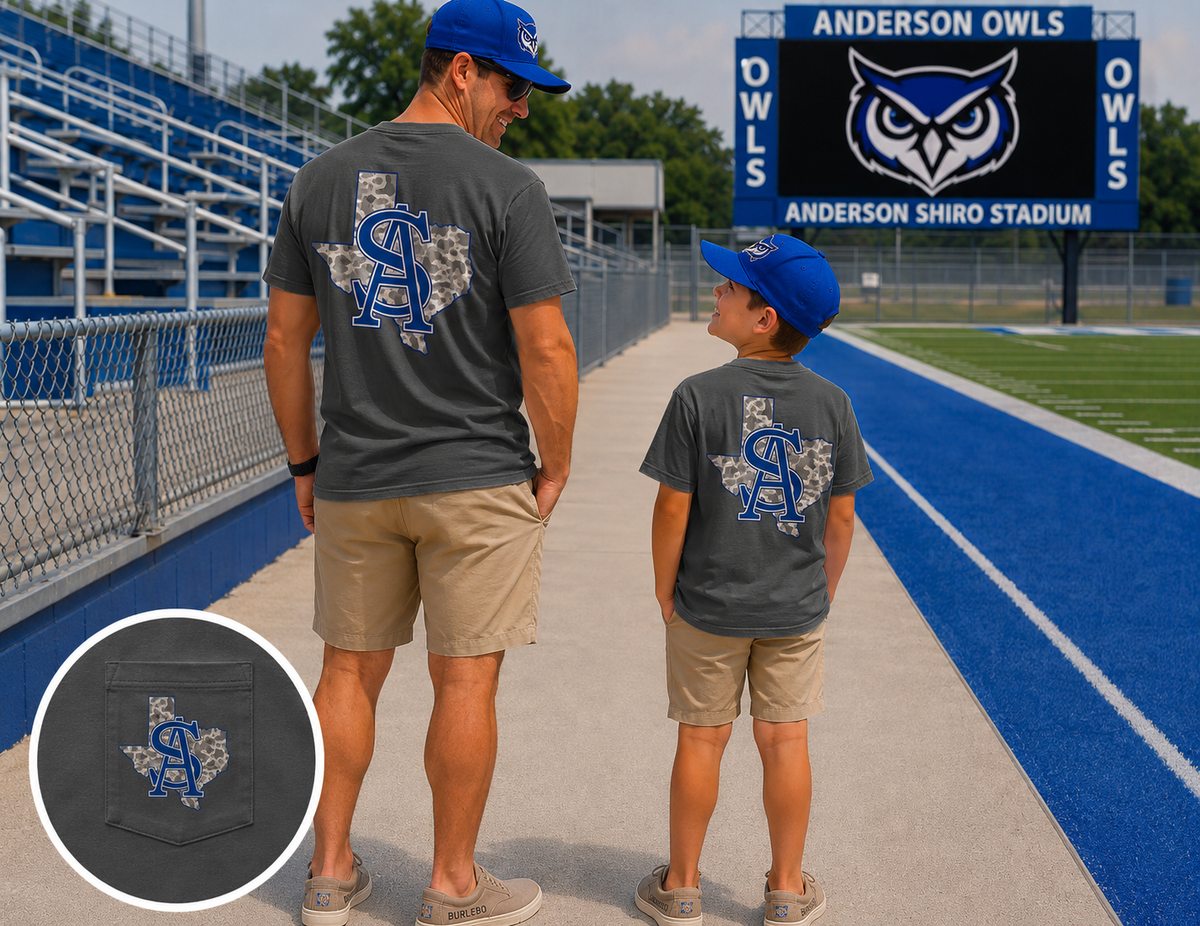 Custom Camo School Spirit Pocket Tee