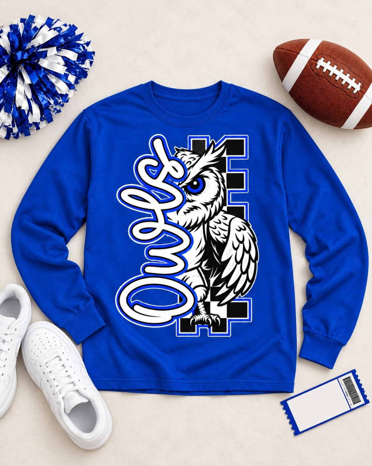 Checkered Owls Long Sleeve