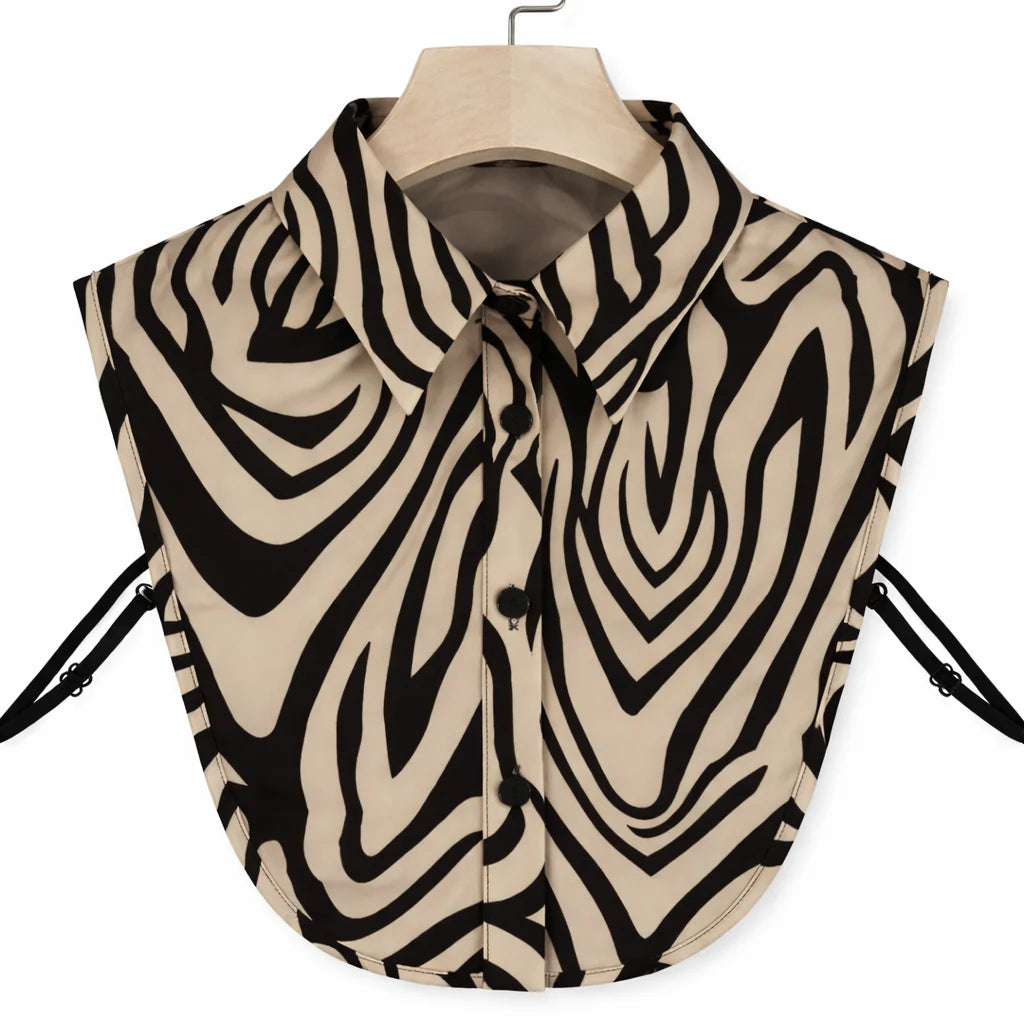 Zebra Print Faux Collar