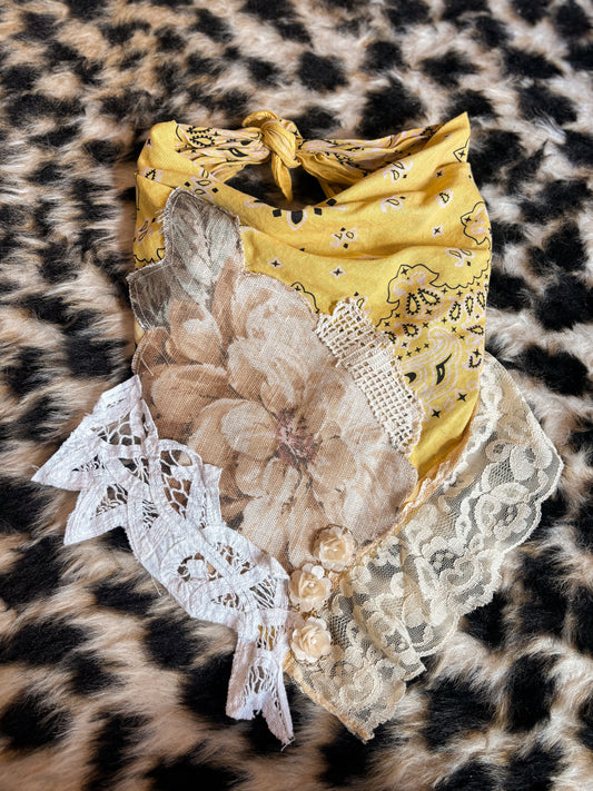 Yellow Wild Rag with Lace