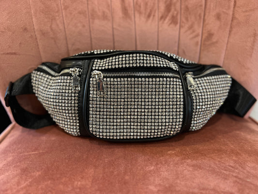 Black Rhinestone Bumbag