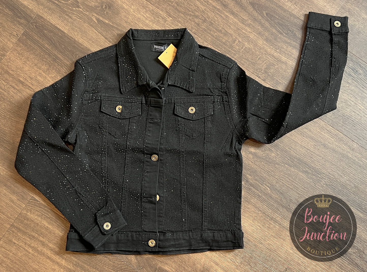 Black Sparkle Denim Jacket