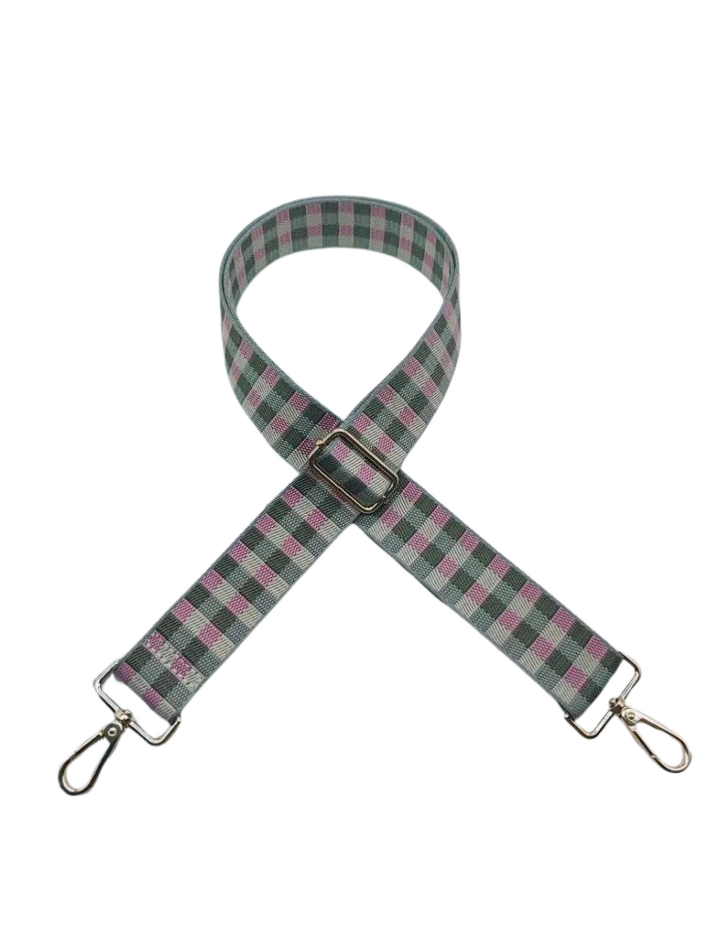 Pink & Green Checkered Purse Strap