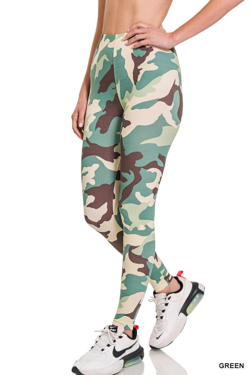 Brushed Microfiber Camouflage Leggings