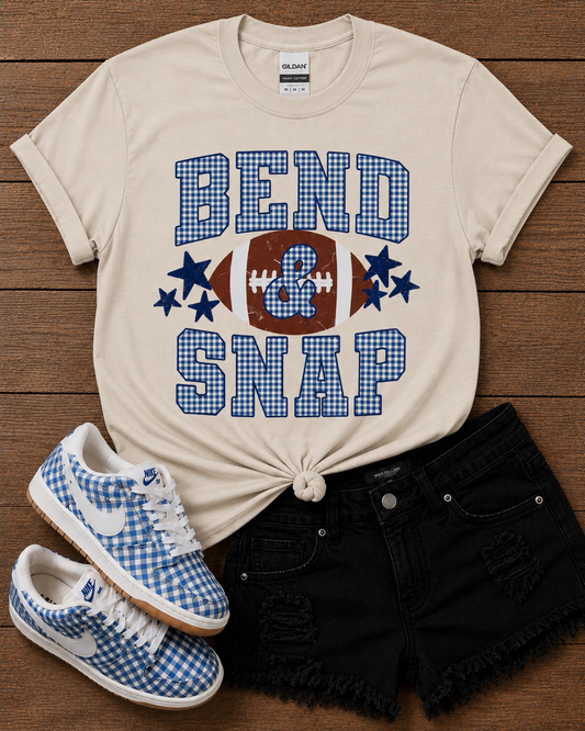 Bend & Snap Blue Gingham Tee