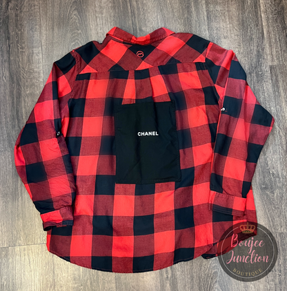 Vintage Red & Black Plaid Flannel with Dust Bag