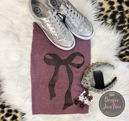 Simple Maroon Bow Tee