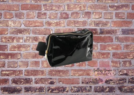 Black Leather Belt Bag