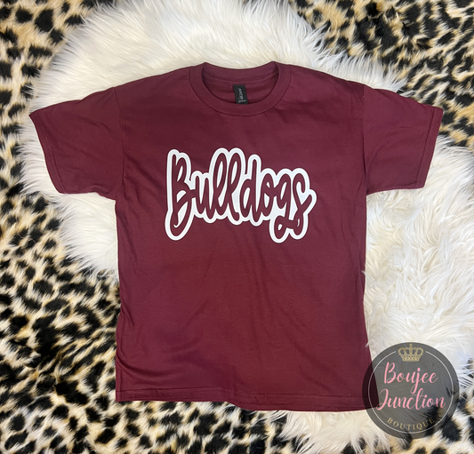 Youth Bubble Letter Bulldogs Tee