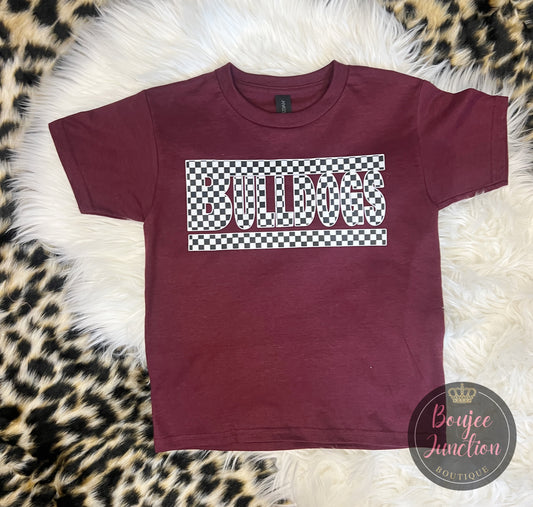 Youth Checkered Bulldogs Tee