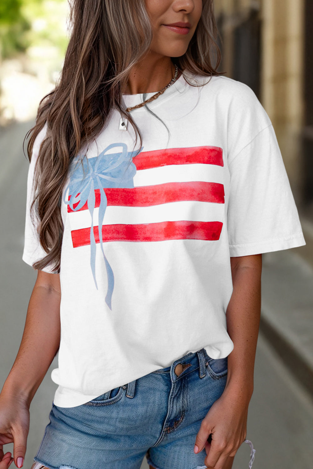 White Flag Bow Graphic Tee