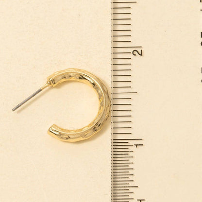 Gold Warped Hoop Earrings