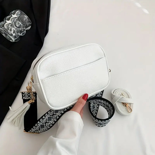 Classic White Leather Crossbody