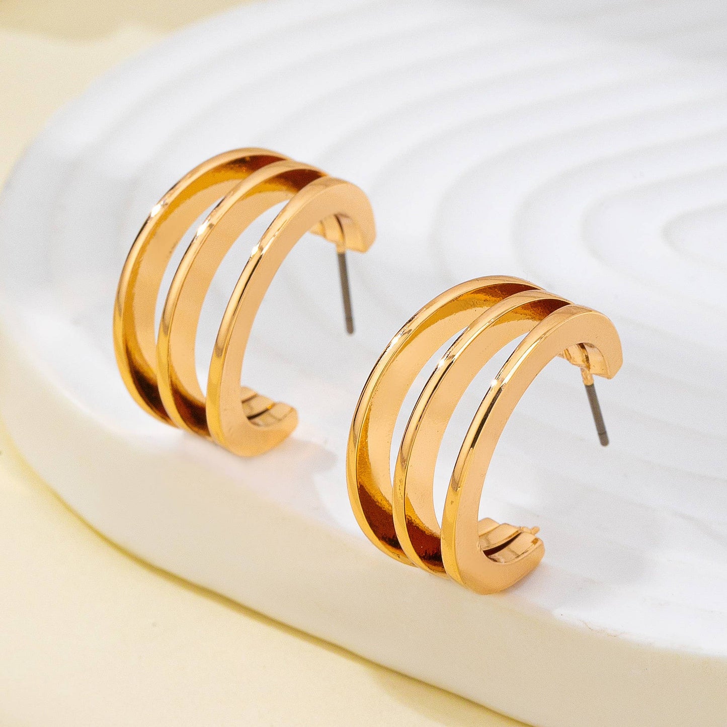Triple-Band Hoop Earrings
