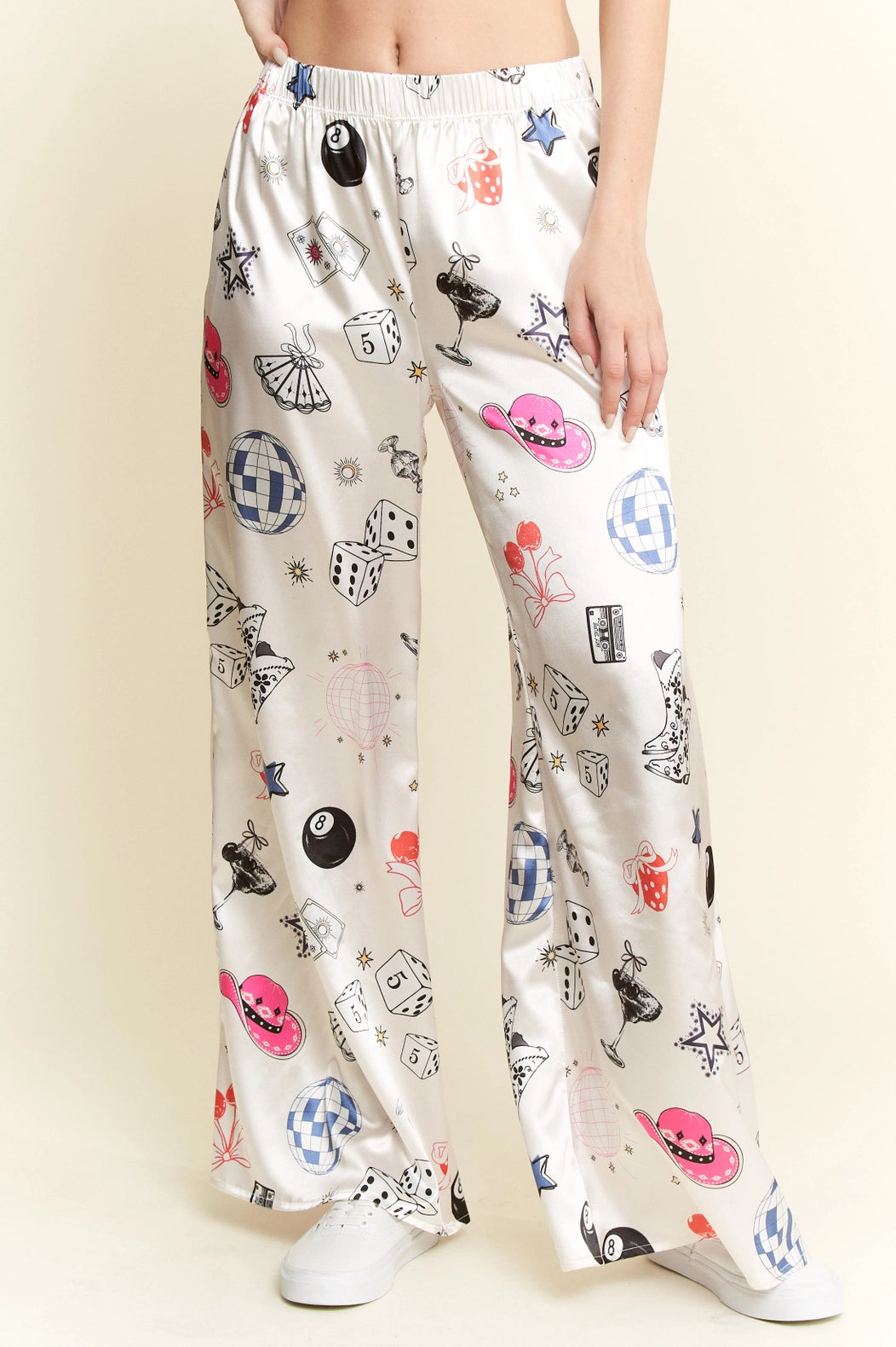 Party Collage Satin Pants