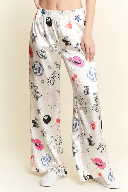 Party Collage Satin Pants