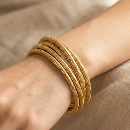 Knotted Elastic Metallic Coil Bracelet