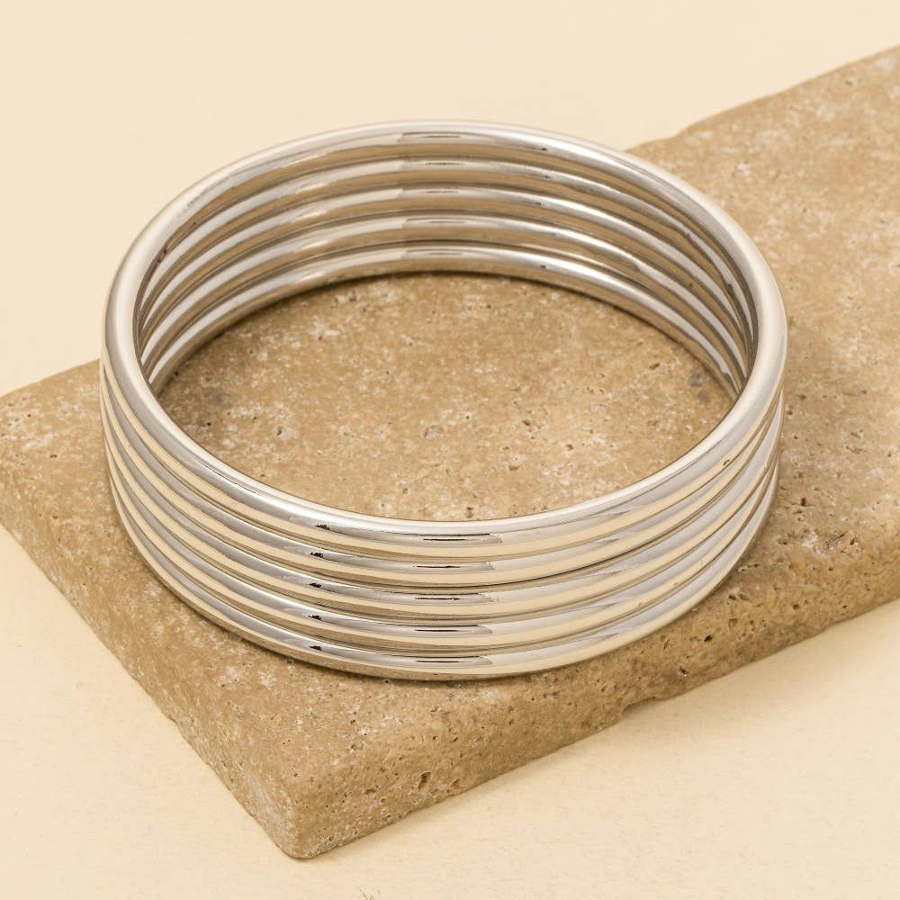 Metallic Bangle Bracelet Stack