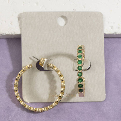 Bezel Set Hoop Earrings