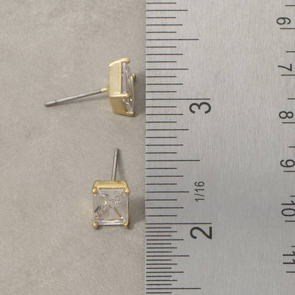 Large Emerald Cut Stud Earrings