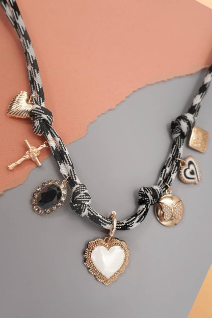 Double Cord Charm Necklace