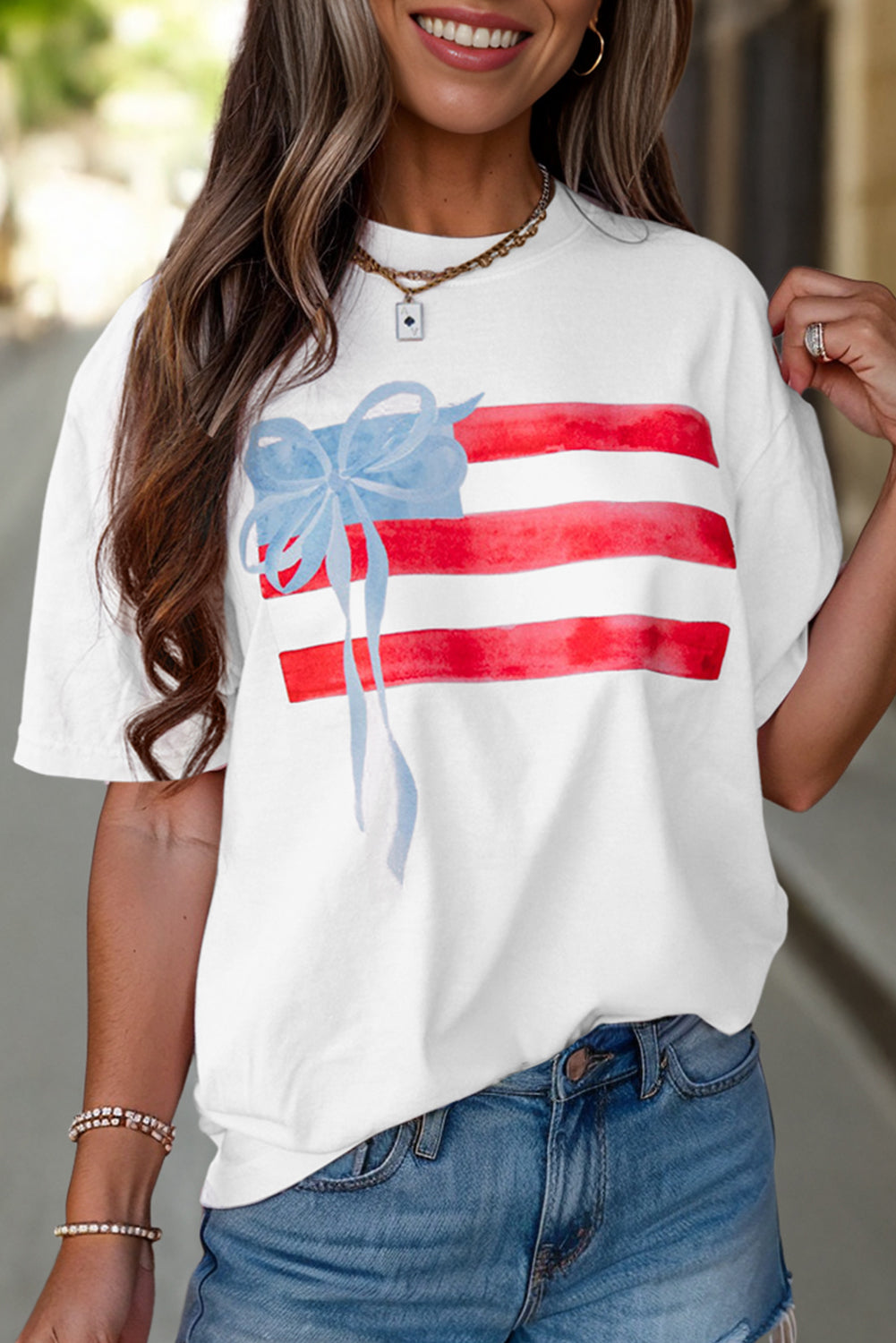 White Flag Bow Graphic Tee