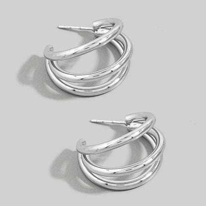 Triple Tube Hoop Earrings